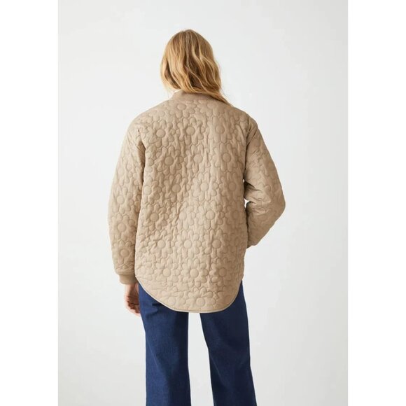 & Other Stories Oversized Floral Quilted Jacket Beige - Size 6 - Picture 8 of 9
